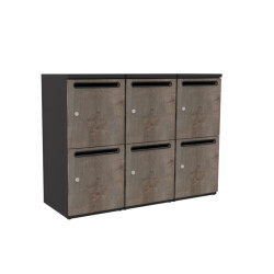Schliessfachschrank Holz 3 Abteile, 2 Fächer...