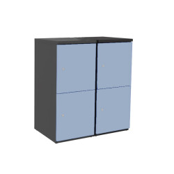 Schliessfachschrank Holz 2 Abteile, 2 Fächer...