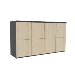 Schliessfachschrank Holz 4 Abteile, 2 Fächer...