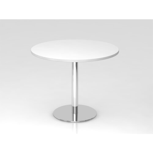 Besprechungstisch rund 100 cm Rundfuss silber oder chrom
