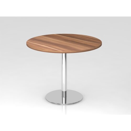 Besprechungstisch rund 100 cm Rundfuss silber oder chrom