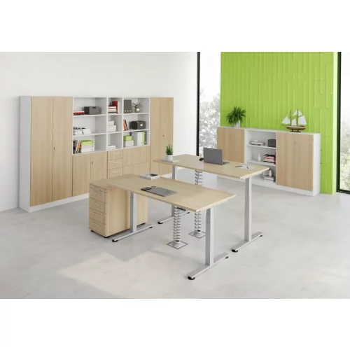 Elektrisch höhenverstellbarer Schreibtisch mit Memoryschalter 200x100 cm