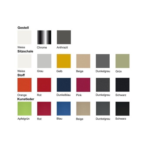 Design Besucherstuhl, Vierfussgestell: Anthrazit , Kunststoffschale: Dunkelgrau, Sitz: ohne Polster