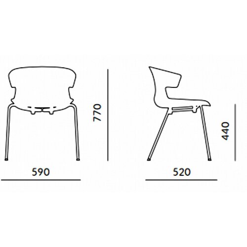 Design Besucherstuhl, Vierfussgestell: Anthrazit , Kunststoffschale: Dunkelgrau, Sitz: ohne Polster